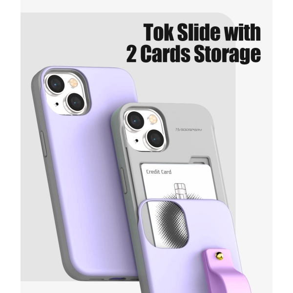 Goospery SlideTok Serisi iPhone 14 Czdan Klf-Lilac Purple