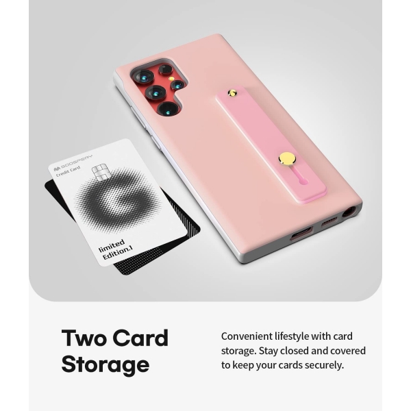 Goospery SlideTok Serisi Czdan Samsung Galaxy S22 Ultra Klf-Pink