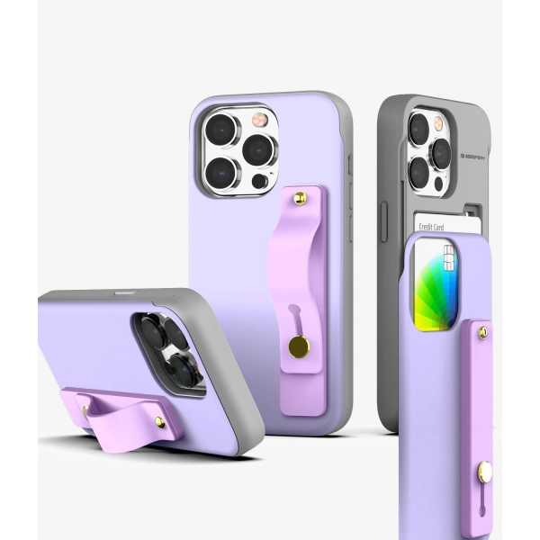 Goospery SlideTok Serisi iPhone 14 Pro Czdan Klf-Lilac Purple
