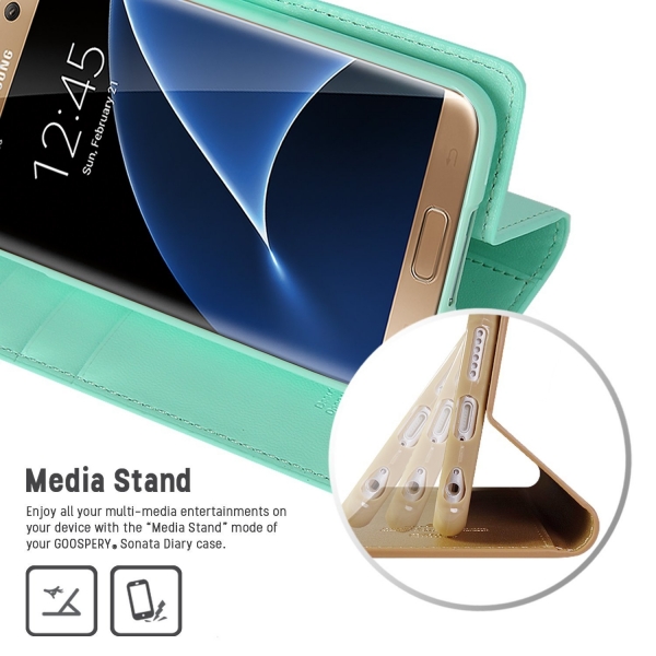 Goospery Samsung Galaxy S7 Edge Yumuak Deri Klf-Mint