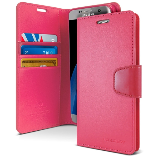 Goospery Samsung Galaxy S7 Edge Yumuak Deri Klf-Hot Pink