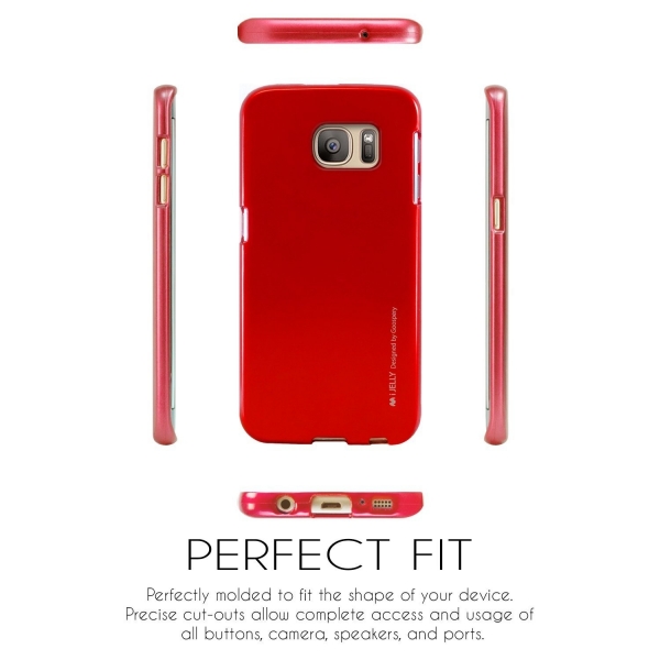 Goospery i-Jelly Ultra Slim Fit Galaxy S7 Edge Klf- METALLIC Red