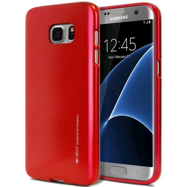 Goospery i-Jelly Ultra Slim Fit Galaxy S7 Edge Klf- METALLIC Red