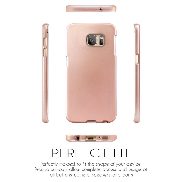 Goospery i-Jelly Ultra Slim Fit Galaxy S7 Edge Klf-METALLIC Rose Gold
