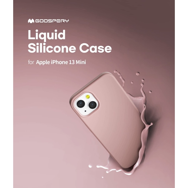 Goospery iPhone 13 Mini Liquid Silicone Klf-Pink Sand