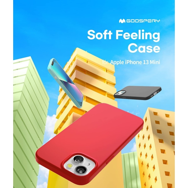 Goospery iPhone 13 Mini Soft Feeling Jelly Klf-Red
