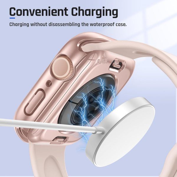Goton Apple Watch 10 46mm Bumper Su Geirmez Klf-Rose Gold