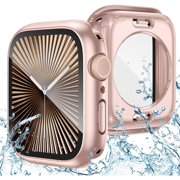 Goton Apple Watch 10 46mm Bumper Su Geirmez Klf-Rose Gold