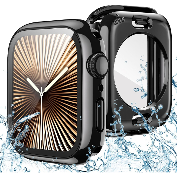 Goton Apple Watch 10 46mm Bumper Su Geirmez Klf-Glossy Black 