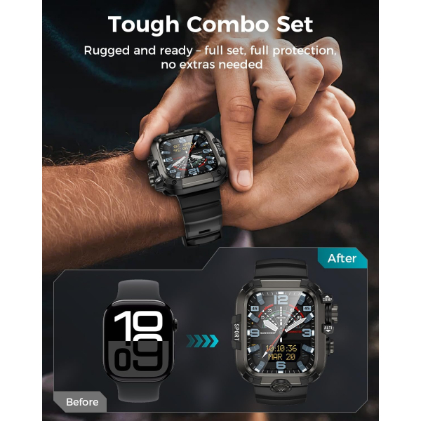 Goton Apple Watch 11 46mm Rugged Kay-Black