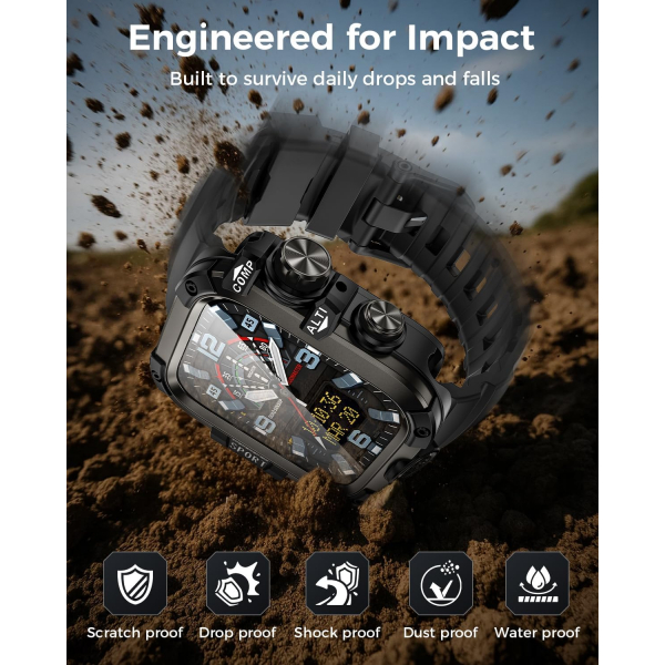 Goton Apple Watch 11 46mm Rugged Kay-Black