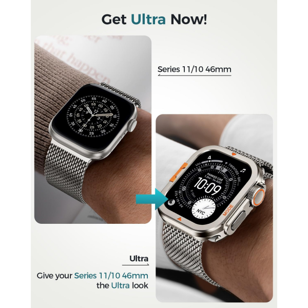 Goton Apple Watch 11 46mm Bumper Klf-Natural Titanium