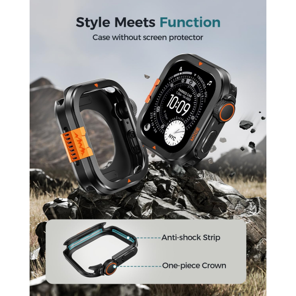 Goton Apple Watch 11 46mm Bumper Klf-Black Titanium