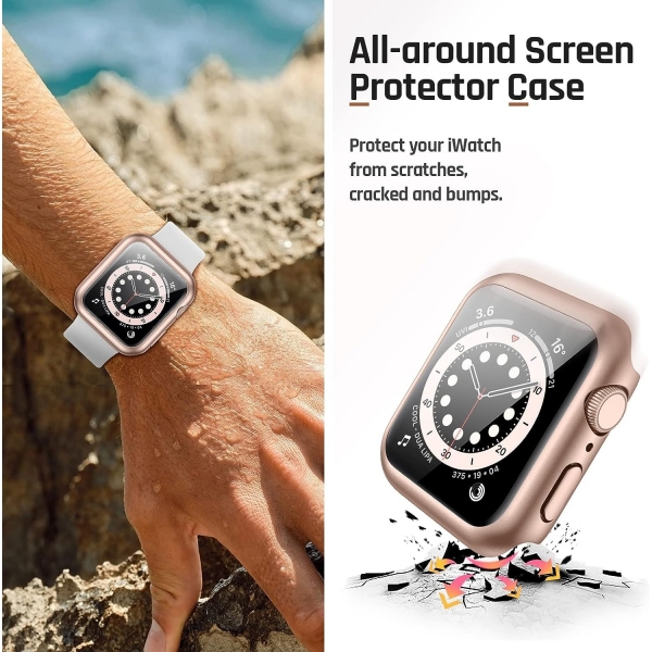 Goton Apple Watch 9 Ekran Koruyucu (41mm) -Rose Gold
