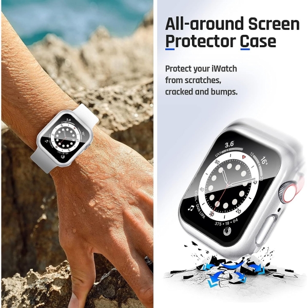Goton Apple Watch 9 41mm Bumper Klf-Silver