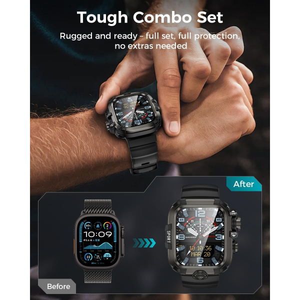 Goton Apple Watch Ultra 3 49mm Rugged Kay-Black