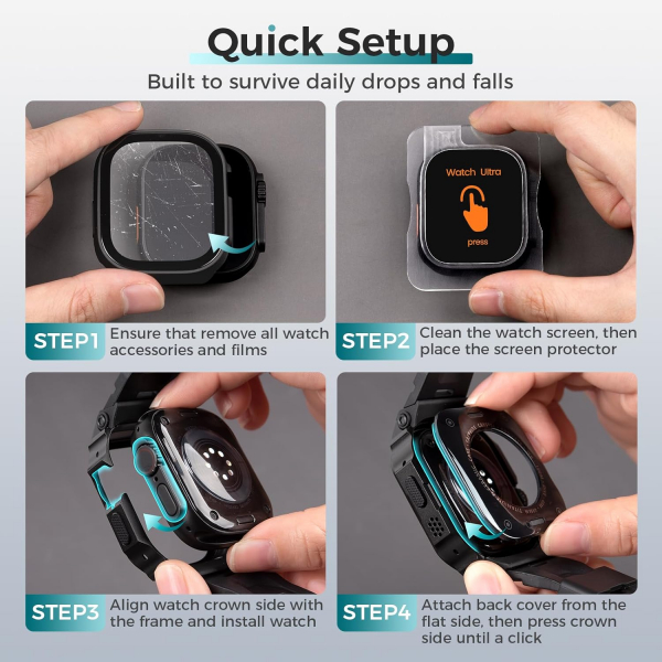 Goton Apple Watch Ultra 3 Silikon Kay-Black