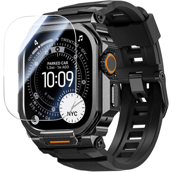 Goton Apple Watch Ultra 3 Silikon Kay-Black