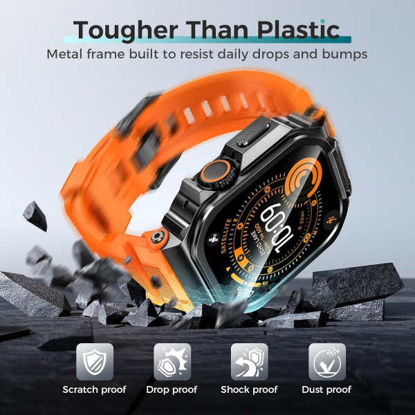 Goton Apple Watch Ultra 3 Silikon Kay-Orange