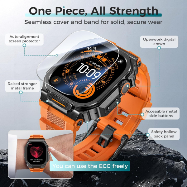 Goton Apple Watch Ultra 3 Silikon Kay-Orange
