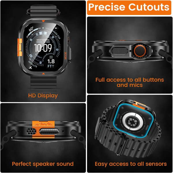 LETOID Apple Watch Ultra 3 Bumper Klf-Black