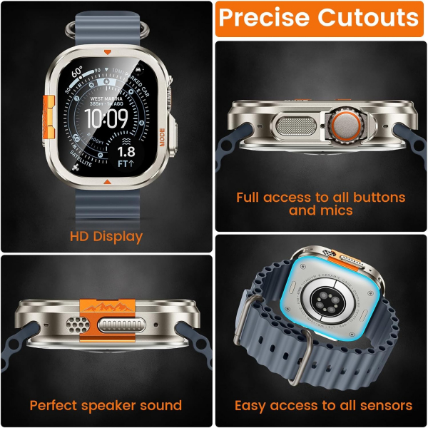 LETOID Apple Watch Ultra 3 Bumper Klf-Titanium