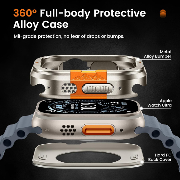 LETOID Apple Watch Ultra 3 Bumper Klf-Titanium