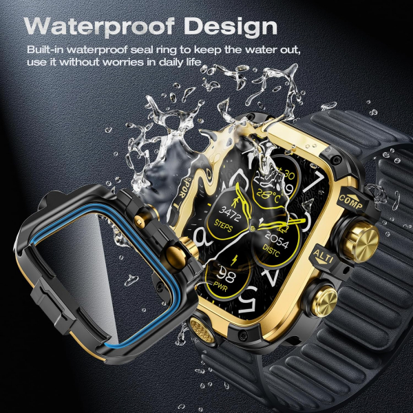 Goton Galaxy Watch 9 45mm Su Geirmez Bumper Klf-Gold