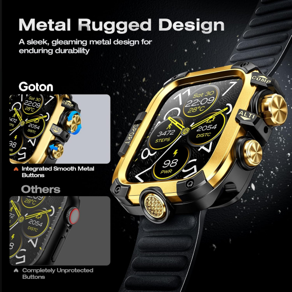 Goton Galaxy Watch 9 45mm Su Geirmez Bumper Klf-Gold