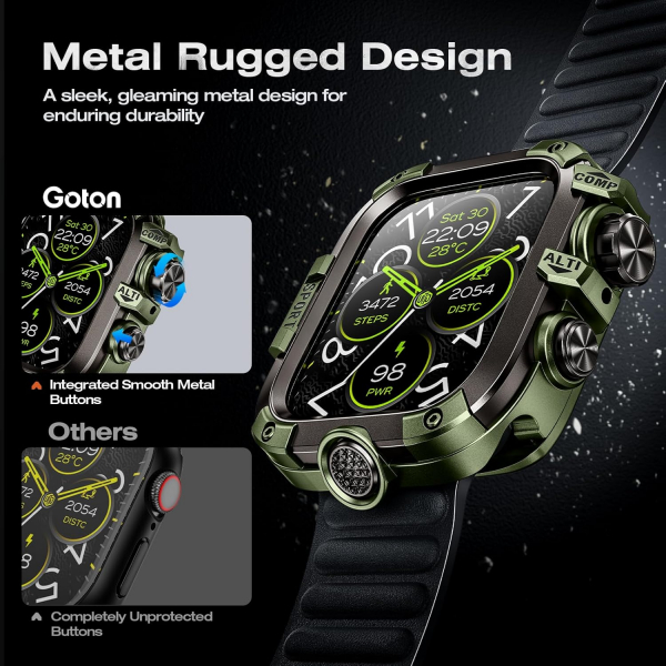 Goton Galaxy Watch 9 45mm Su Geirmez Bumper Klf-Green