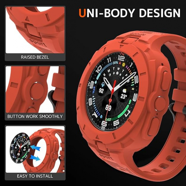 NINKI Galaxy Watch Ultra 47mm Silikon Kay-Red