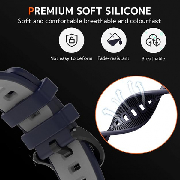 NINKI Galaxy Watch Ultra 47mm Silikon Kay-Blue Gray