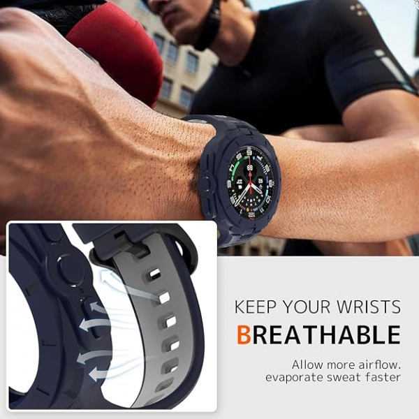 NINKI Galaxy Watch Ultra 47mm Silikon Kay-Blue Gray