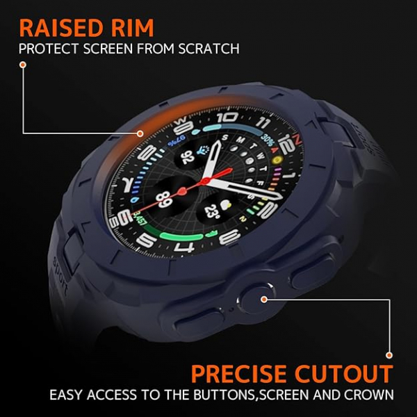 NINKI Galaxy Watch Ultra 47mm Silikon Kay-Blue Gray
