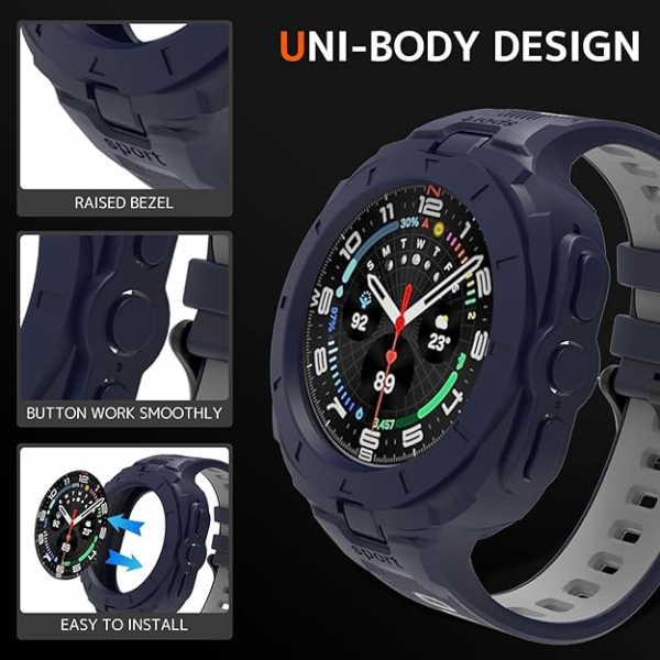NINKI Galaxy Watch Ultra 47mm Silikon Kay-Blue Gray