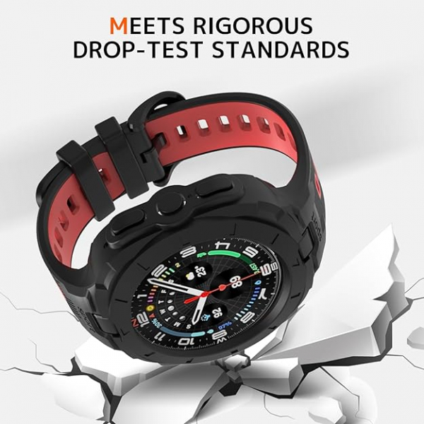 NINKI Galaxy Watch Ultra 47mm Silikon Kay-Black Red