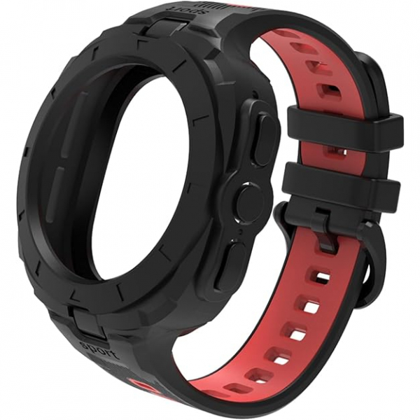 NINKI Galaxy Watch Ultra 47mm Silikon Kay-Black Red