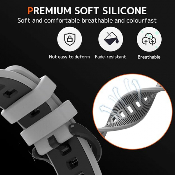 NINKI Galaxy Watch Ultra 47mm Silikon Kay-White Black 