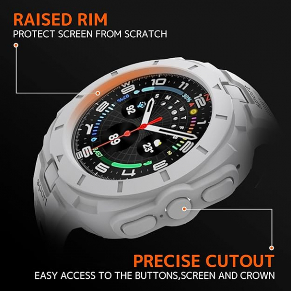 NINKI Galaxy Watch Ultra 47mm Silikon Kay-White Black 