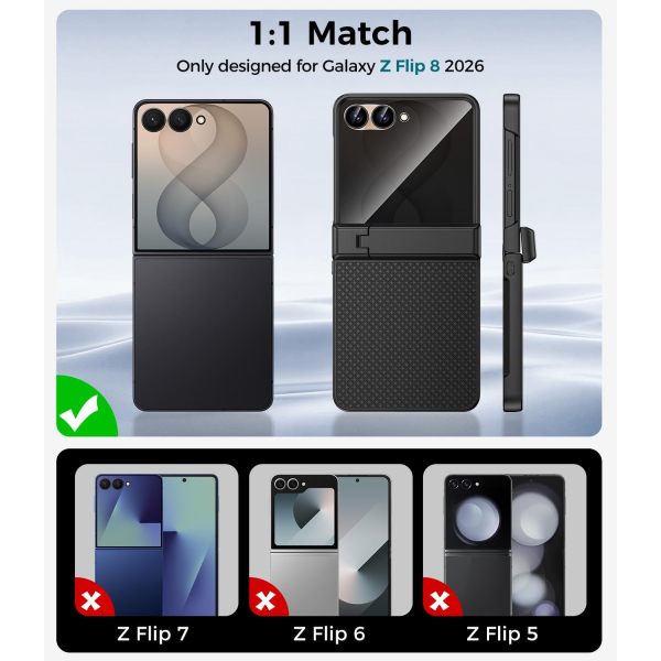Goton Galaxy Z Flip 8 MagSafe Gizlilik Filtreli K�l�f-Black
