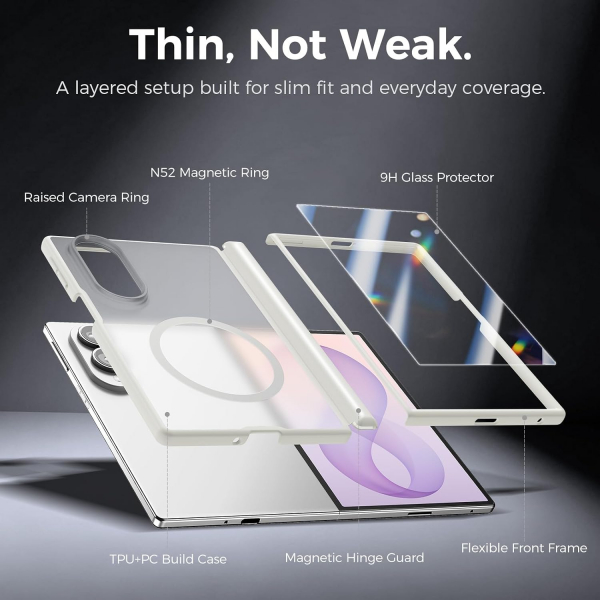 Goton Galaxy Z Fold 8 Geni� Versiyon MagSafe K�l�f-Cream