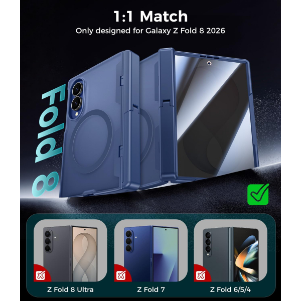 Goton Galaxy Z Fold 8 MagSafe Standl� K�l�f-Blue