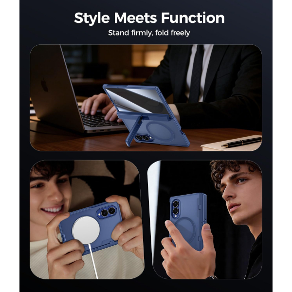 Goton Galaxy Z Fold 8 MagSafe Standl� K�l�f-Blue