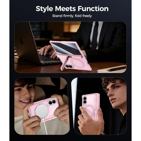 Goton Galaxy Z Fold 8 MagSafe Standl� K�l�f-Pink