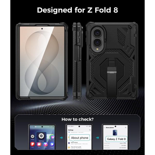 Goton Galaxy Z Fold 8 MagSafe Standl� Koruyuculu K�l�f-Black