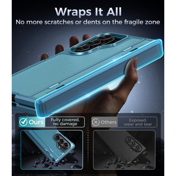 Goton Galaxy Z Fold 8 Ultra Gizlilik Filtreli K�l�f-Blue