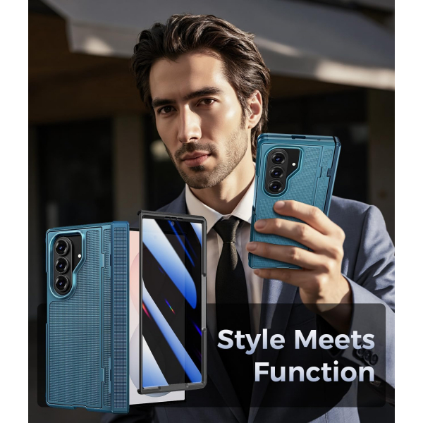Goton Galaxy Z Fold 8 Ultra Gizlilik Filtreli K�l�f-Blue