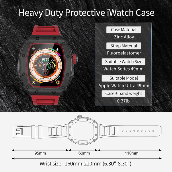 HUALIMEI Apple Watch Ultra 1/2.Nesil Kay-Red