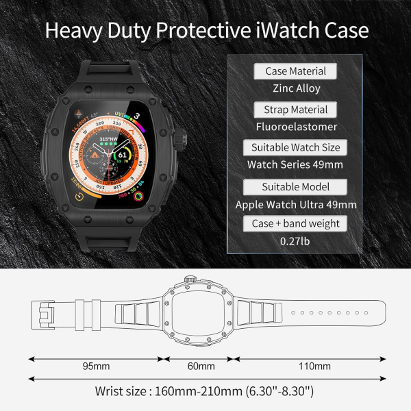 HUALIMEI Apple Watch Ultra 1/2.Nesil Kay-Black