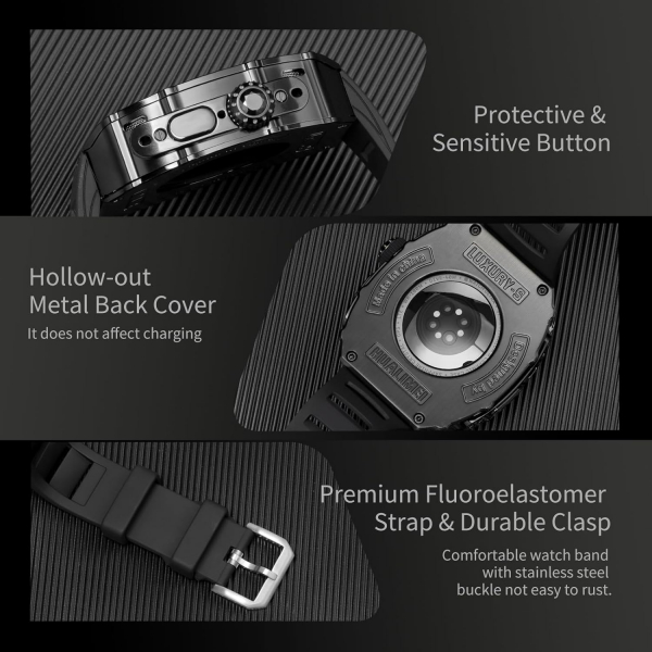 HUALIMEI Apple Watch Ultra 1/2.Nesil Kay-Black